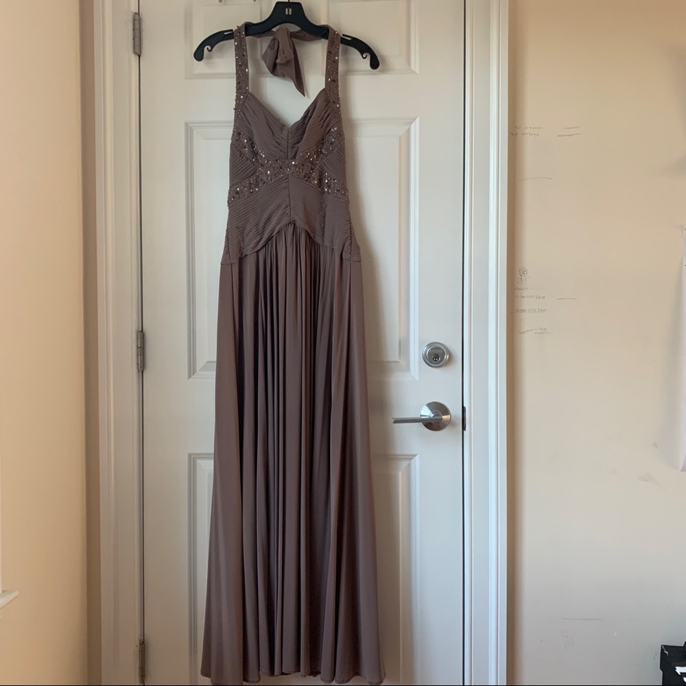 BCBG MaxAzria Sequin embellished halter gown BCBG sz XS